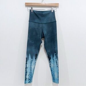 Onzie Flow Tie Dye Blue Ocean Ombre High Rise Midi Leggings Size XS